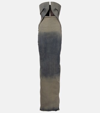 Cotton-blend denim gown | Rick Owens
