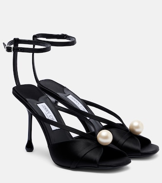 Siva 95 embellished satin sandals | Jimmy Choo
