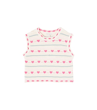 Josie crochet cotton and wool vest | Bebe Organic