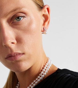 Ohrringe aus 18kt Weißgold mit Diamanten und Akoyaperlen | Mikimoto