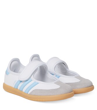 Samba suede-trimmed Mary Jane flats | Adidas Originals Kids