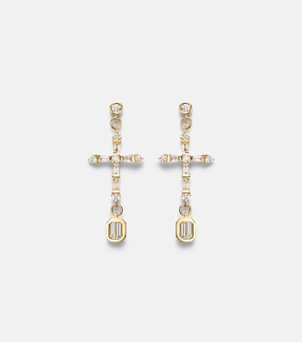 18kt gold (750/1000) drop earrings with diamonds | Shay Jewelry