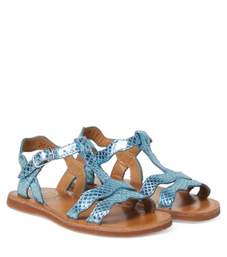 Plagette metallic leather sandals | Pom d'Api