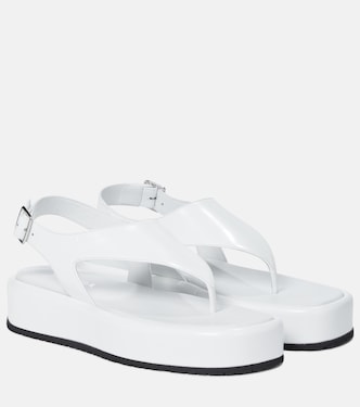 Sandali infradito in pelle con platform | Prada