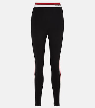 Striped stretch-cotton leggings | Miu Miu