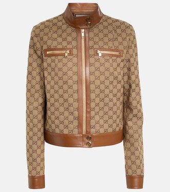 Jacke GG Supreme aus Canvas mit Leder | Gucci