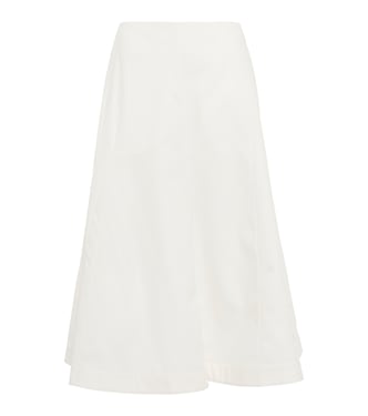 Falda midi en sarga de algodón | Jil Sander