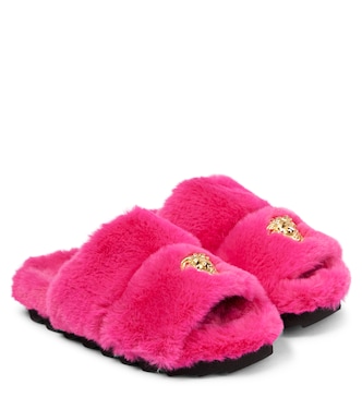 Pantoletten Medusa aus Faux Fur | Versace Kids