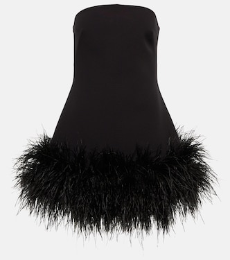 Strapless feather-trimmed minidress | Safiyaa