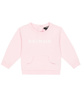 Baby - Felpa in jersey di cotone con logo | Balmain Kids