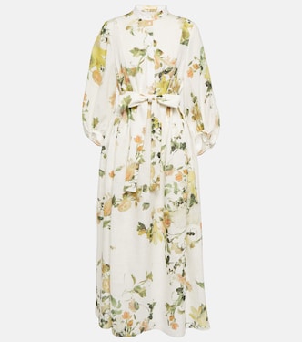 Wisteria floral linen minidress | Erdem