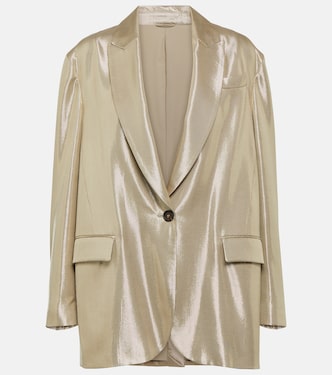 Blazer en gabardine métallisée | Brunello Cucinelli