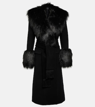 Cappotto in lana e cashmere con pelliccia sintetica | Dolce&Gabbana