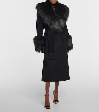 Manteau en laine et cachemire à fourrure synthétique | Dolce&Gabbana