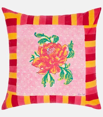 Camelia Magenta Medium cotton cushion | Lisa Corti