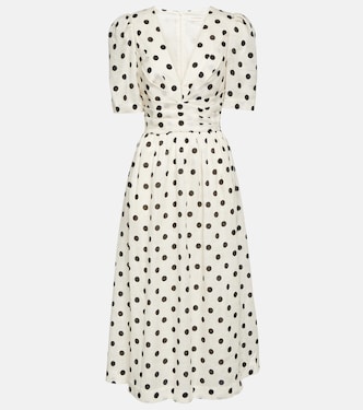 Abito midi Crush in lino a pois | Zimmermann