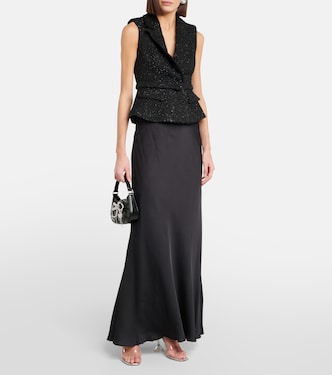 Peplum bouclé gown | Self-Portrait