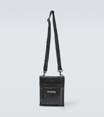 Explorer leather pouch with strap | Balenciaga