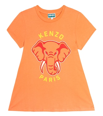 Printed cotton jersey T-shirt dress | Kenzo Kids