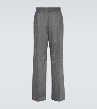 Pantalones rectos de lana y mohair | Winnie New York