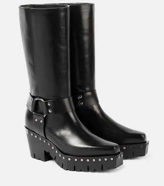 Botas biker Quinn 75 de piel con tachuelas | Jimmy Choo