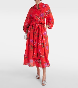 Robe midi en coton et lin | Erdem