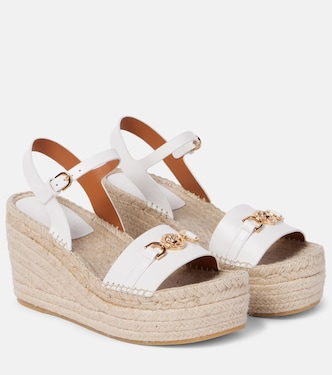 Medusa '95 leather espadrille wedges | Versace