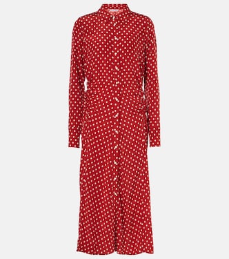 Abito midi Lex in misto seta a pois | Veronica Beard