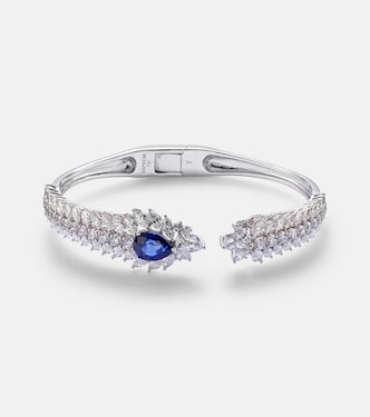 Bracciale Reign Supreme in oro bianco 18kt con diamanti e zaffiri | Yeprem