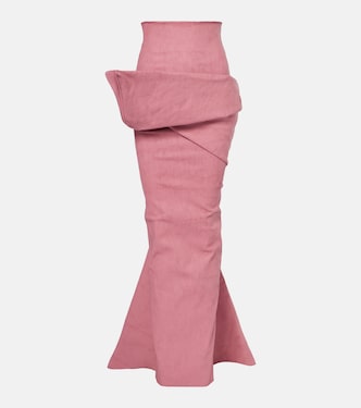 Falda larga drapeada de mezcla de algodón | Rick Owens