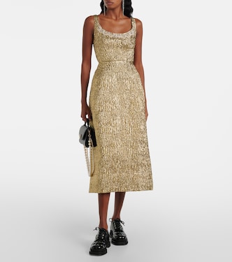Abito midi in cloqué con cristalli | Simone Rocha