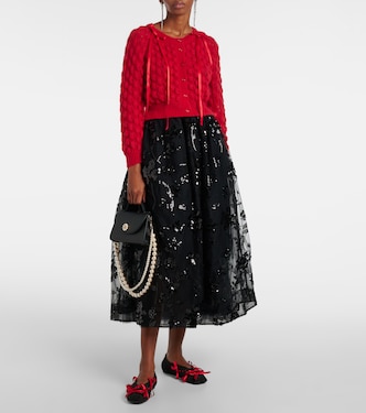 Gonna midi in tulle con paillettes | Simone Rocha