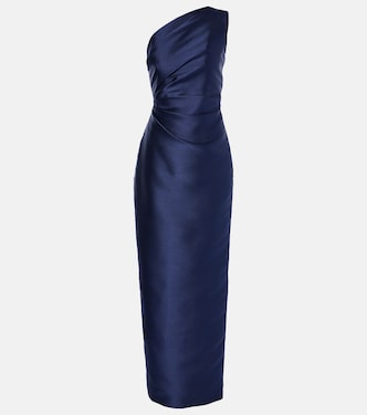 Abito lungo monospalla Kira in twill | Solace London
