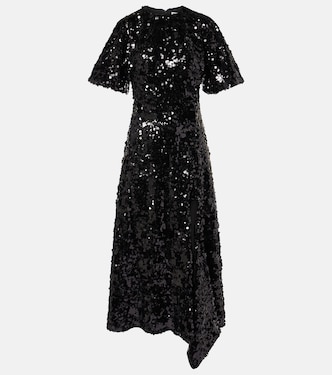 Sequined velvet maxi dress | Ganni