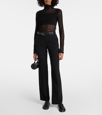Cotton-blend lace turtleneck top | Róhe