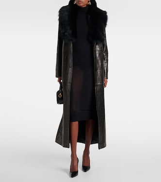 Manteau Dakota en cuir et shearling | Nour Hammour