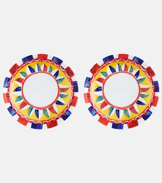 Set of 2 porcelain soup plates | Dolce&Gabbana Casa