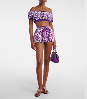 Cropped-Top Majolica aus Baumwolle | Dolce&Gabbana