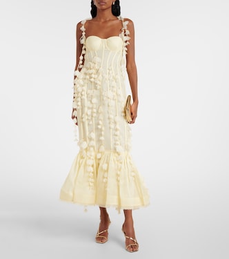 Dawning linen and silk midi dress | Zimmermann