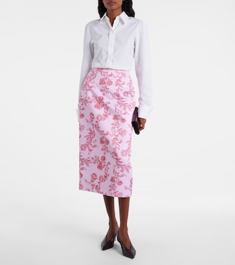 Lorelei floral taffeta faille pencil skirt | Emilia Wickstead