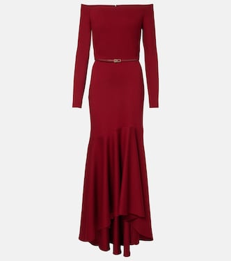 Vestido de fiesta de jersey con cinturón | Elie Saab