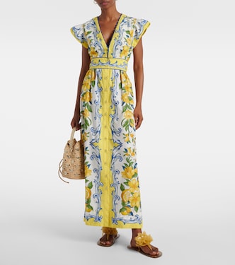 Robe midi imprimée en coton | Farm Rio