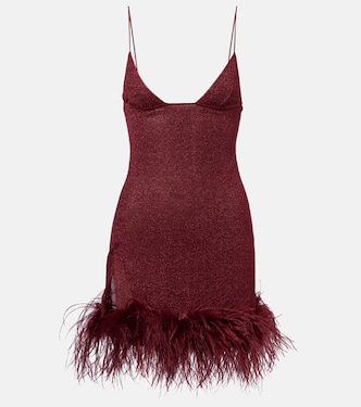 Lumière feather-trimmed minidress | Oséree