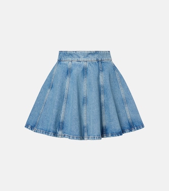 Pleated denim miniskirt | Rotate