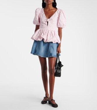 Pleated denim miniskirt | Rotate