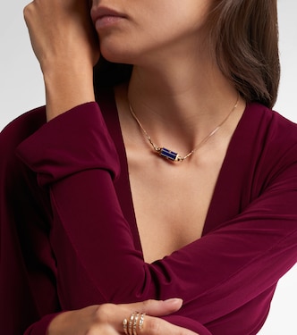 Halskette Baby Locket aus 18kt Gelbgold mit Rubinen und Lapislazuli | Marie Lichtenberg