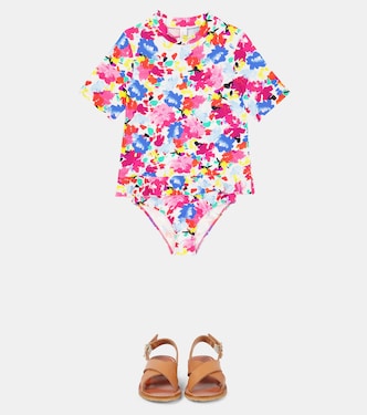 Floral rashguard and bikini bottoms | Il Gufo