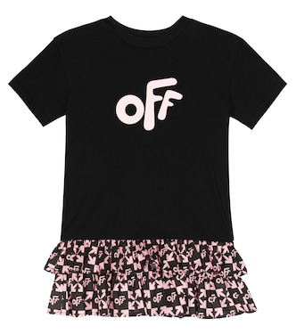 Printed cotton T-shirt dress | Off-White Kids