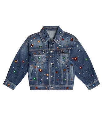 Giacca di jeans con cristalli | Dolce&Gabbana Kids