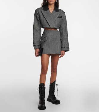 Payton checked wool-blend miniskirt | Simkhai